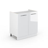 WASCHBECKENUNTERSCHRANK Fame-Line Weiß Hochglanz 80 x 82 cm ohne AP - Weiß Hochglanz/Weiß, Holzwerkstoff (80/82/51.6cm) - Vicco