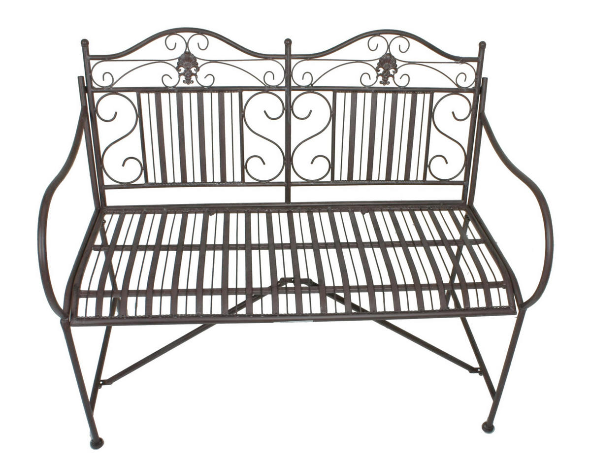 GARTENBANK Signe Terrassenbank - Braun, Metall (106/91/57cm) - DELUKE