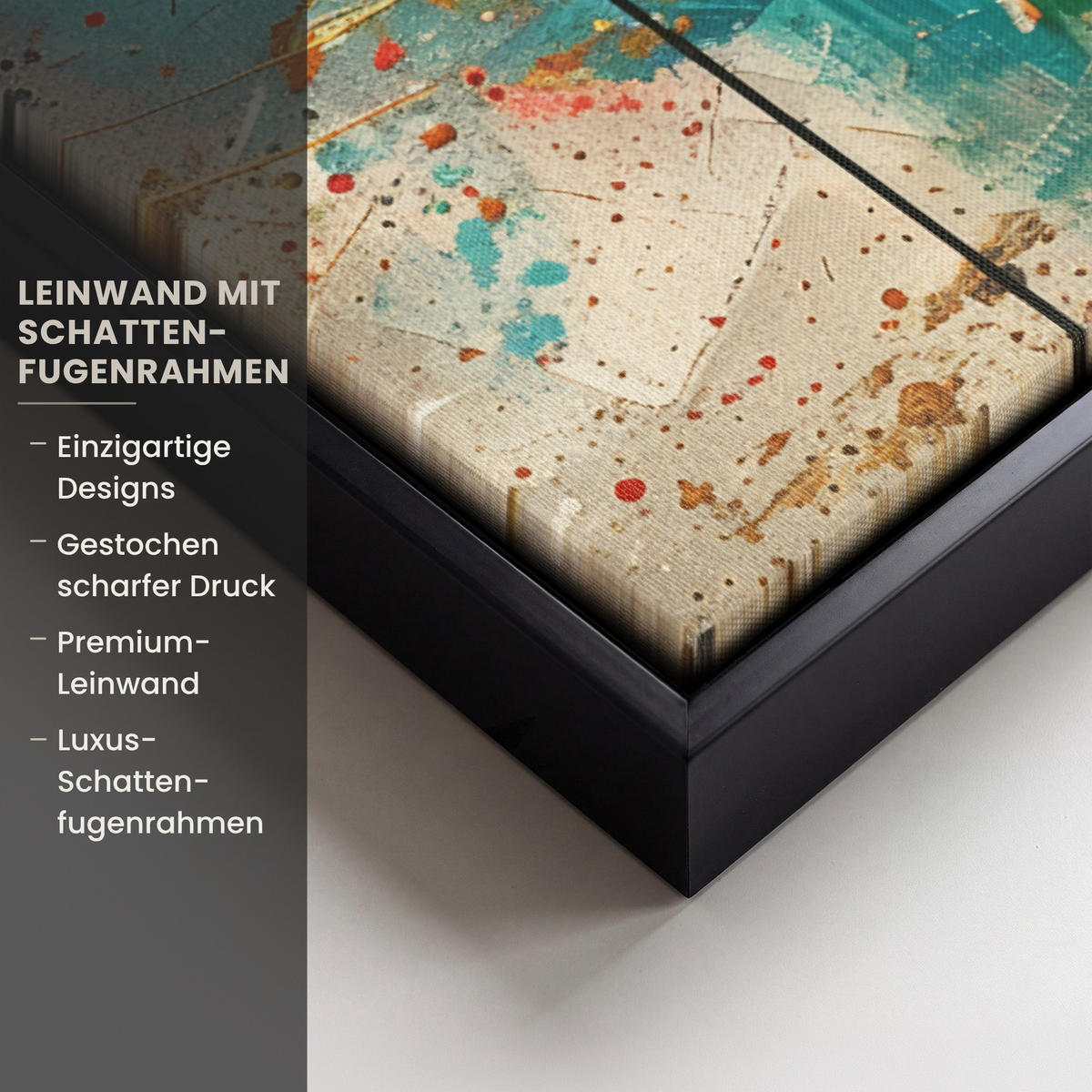 LEINWAND Bilder mit Rahmen - Abstrakt - Kunst - Gold - Modern - 70x100 - Multicolor, Textil (70/100cm) - MuchoWow