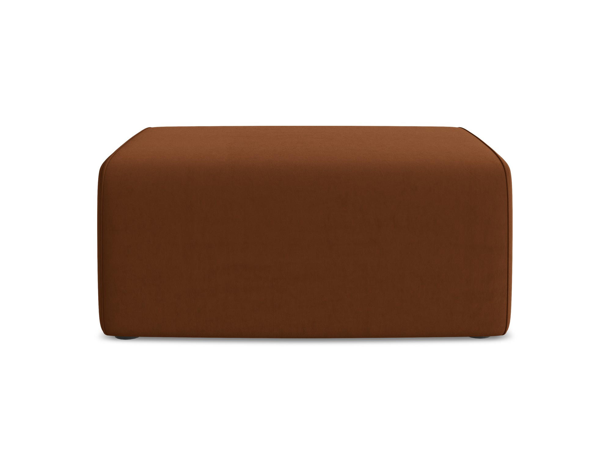 POUF Samt Stoff Orange - Rot/Terra cotta, Kunststoff/Textil (90/80/60cm) - Makamii