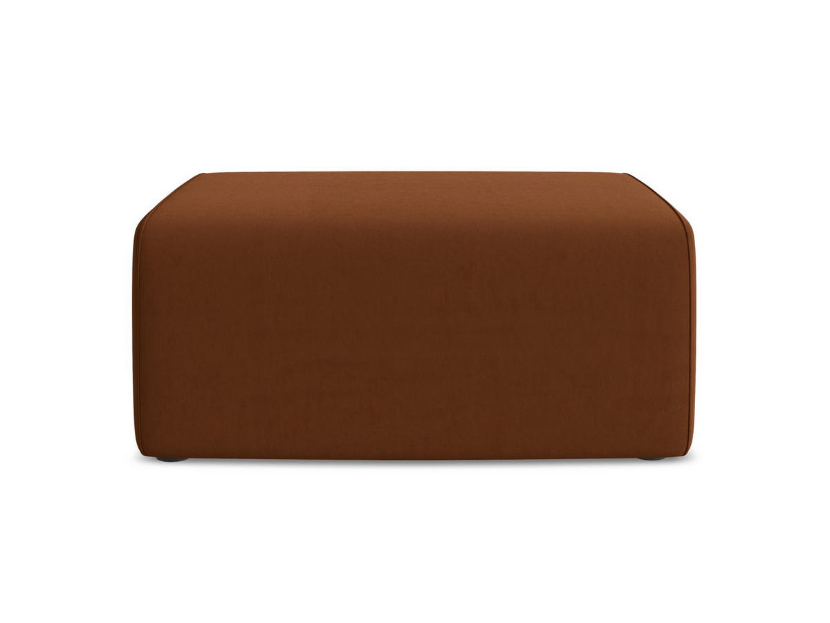 POUF Samt Stoff Orange - Rot/Terra cotta, Kunststoff/Textil (90/80/60cm) - Makamii