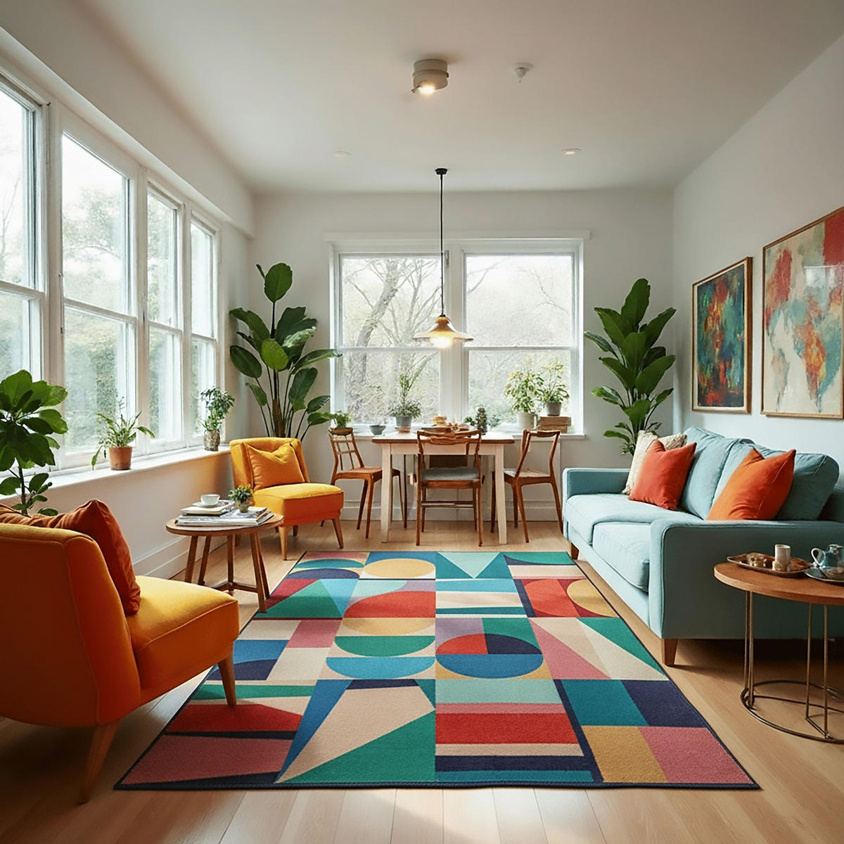WOLLTEPPICH DAHLIA, geometrisch, aus Wolle, Bunt, 200 x 300 cm - Multicolor, Textil (300/200cm) - KADIMA DESIGN