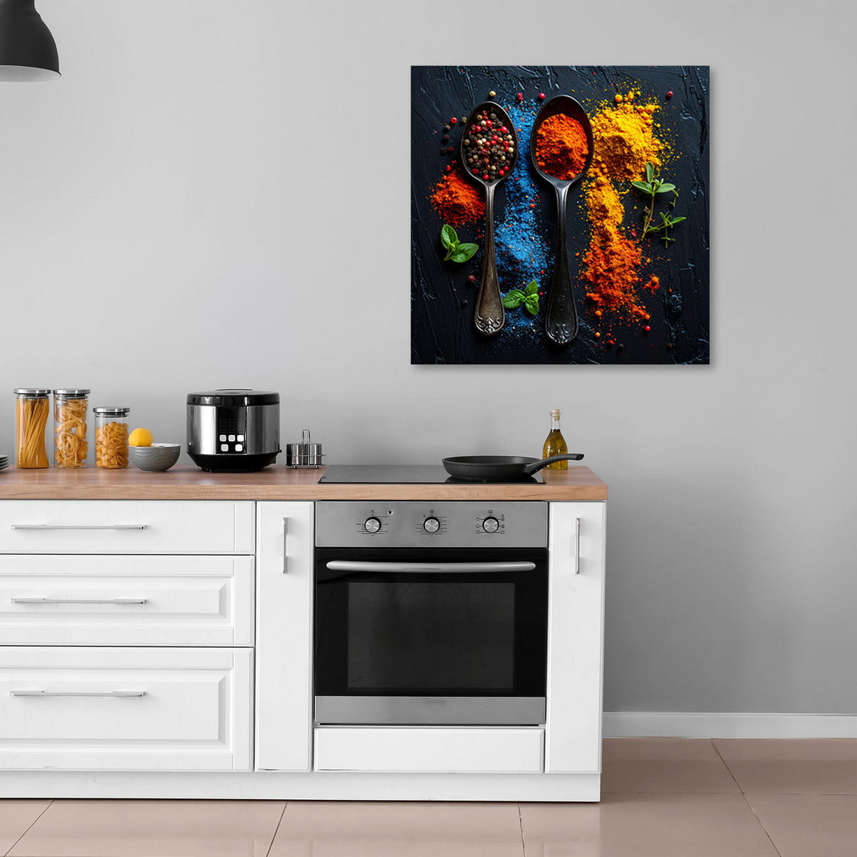 LEINWANDBILD Essen & Trinken 60x60cm - Multicolor, Textil (60/60cm) - Feeby