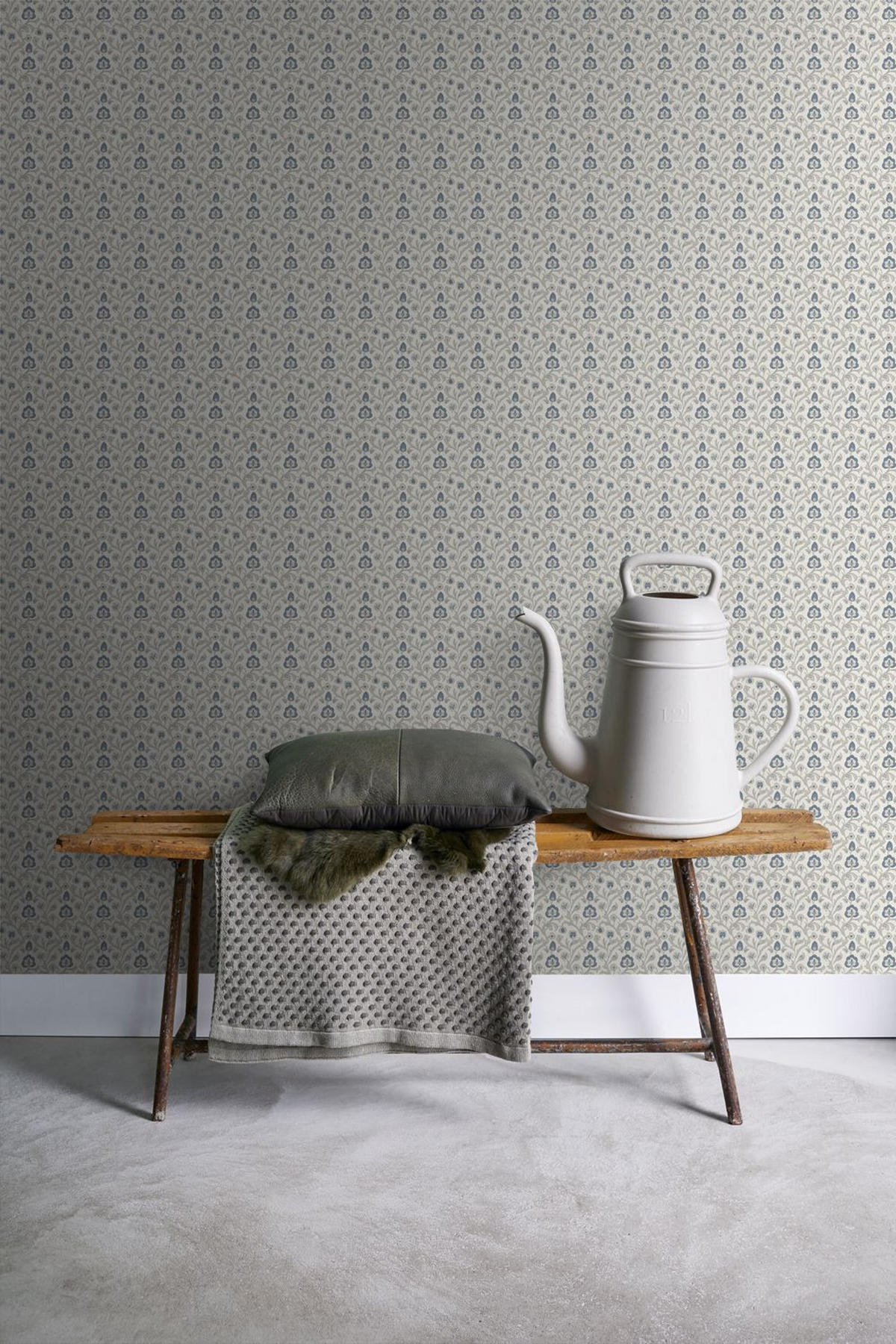 TAPETE Blumenmuster 53 cm x 10 m - Blau, Papier (53/1000cm) - Sanders & Sanders