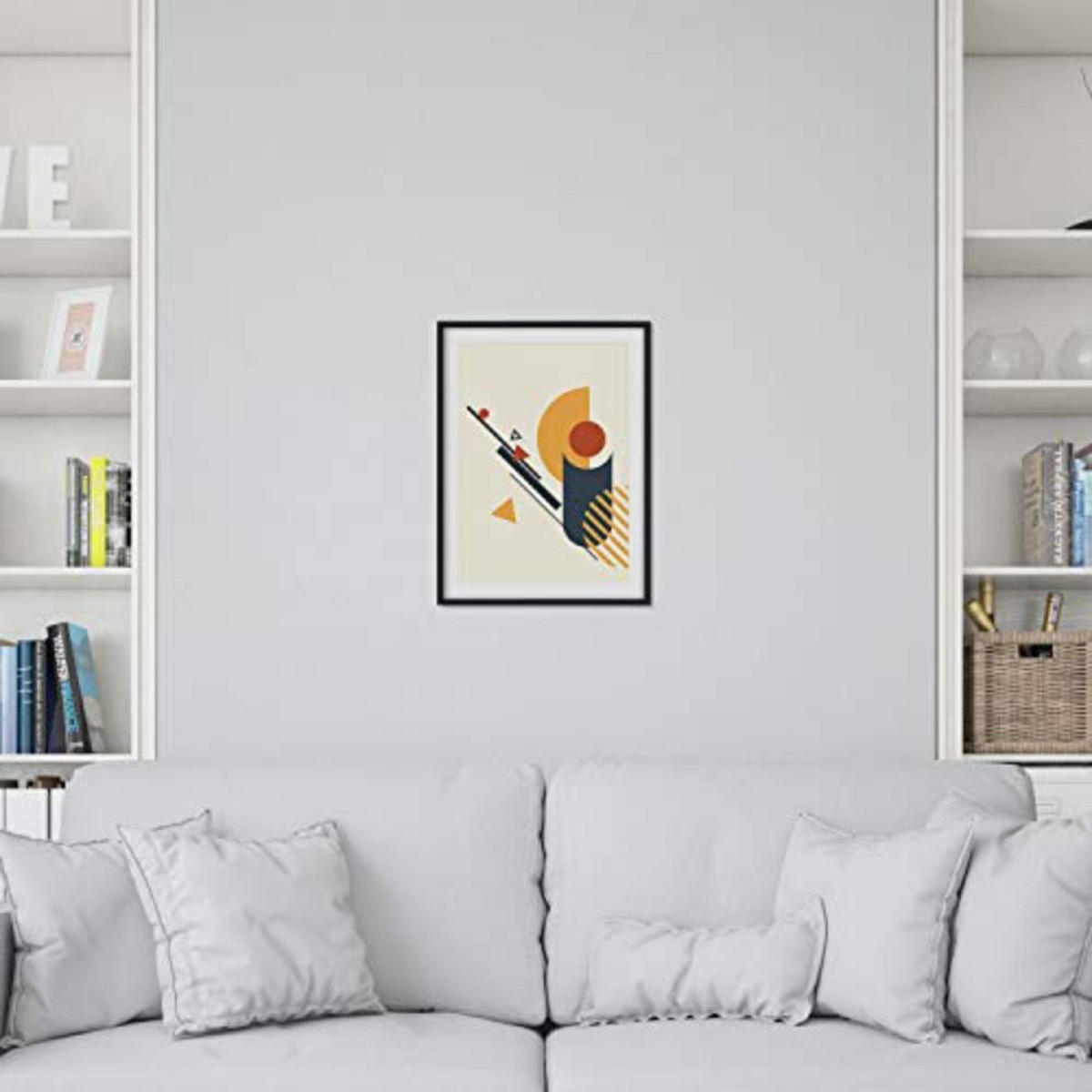 POSTER Set mit 4 Senf, mit farbigen Motiven abstrakten Konstruktivismus A3 Rahmenlos - Klar, Papier (29.7/3cm) - Nacnic