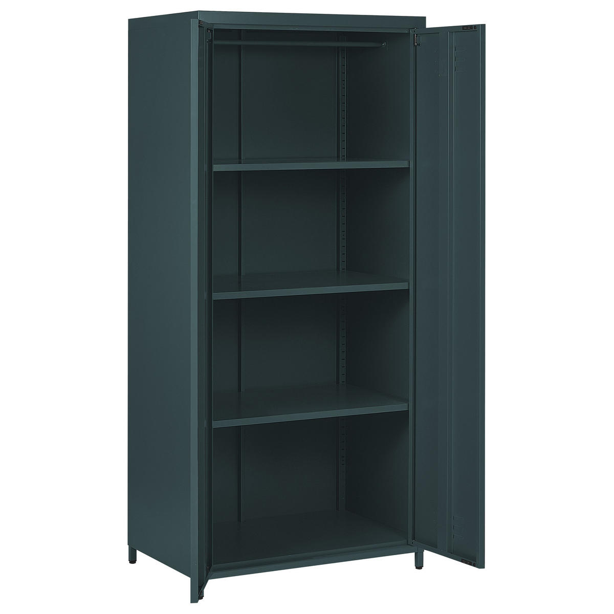 GARDEROBENSCHRANK Stahl dunkelgrau matt 4 Fächer Varna - Grau, Metall (76/171/50cm) - Beliani