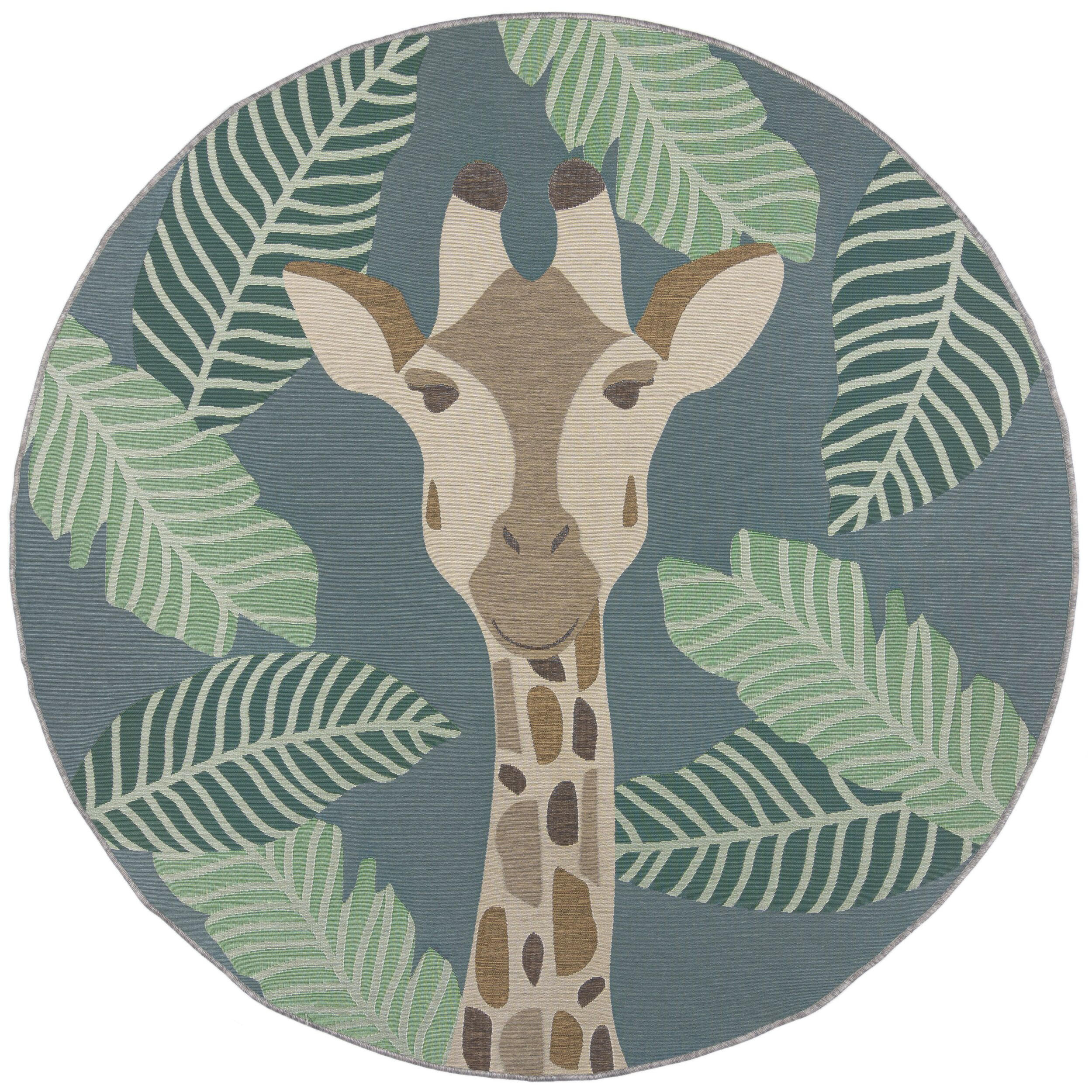 TEPPICH Outdoor Tier-Design, Giraffe, kindgerecht YEALM VINCE - Grün, Textil (160/160cm) - KADIMA DESIGN