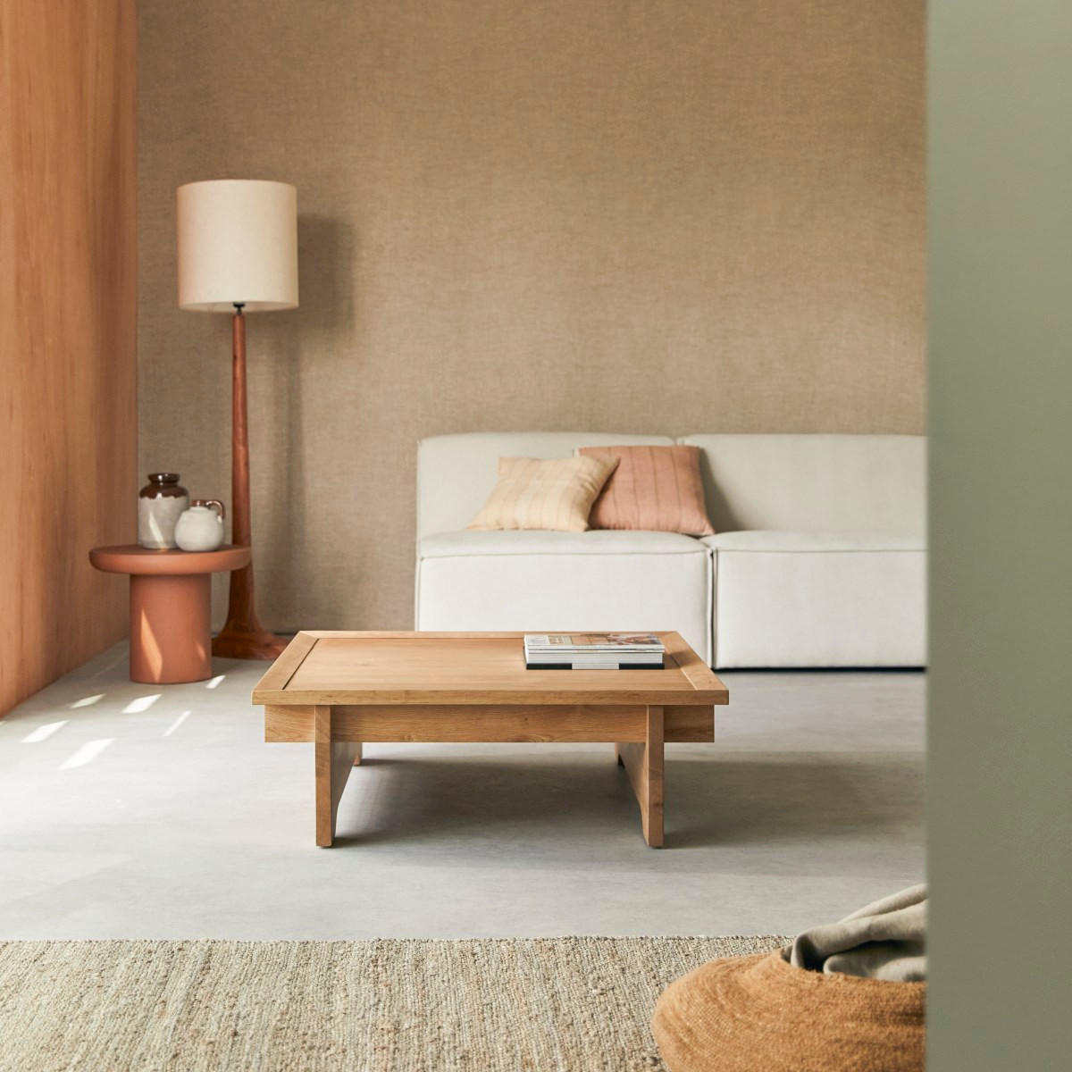 COUCHTISCH Miu Natur aus Eiche - Naturfarben, Holz (90/90/30cm) - Tikamoon