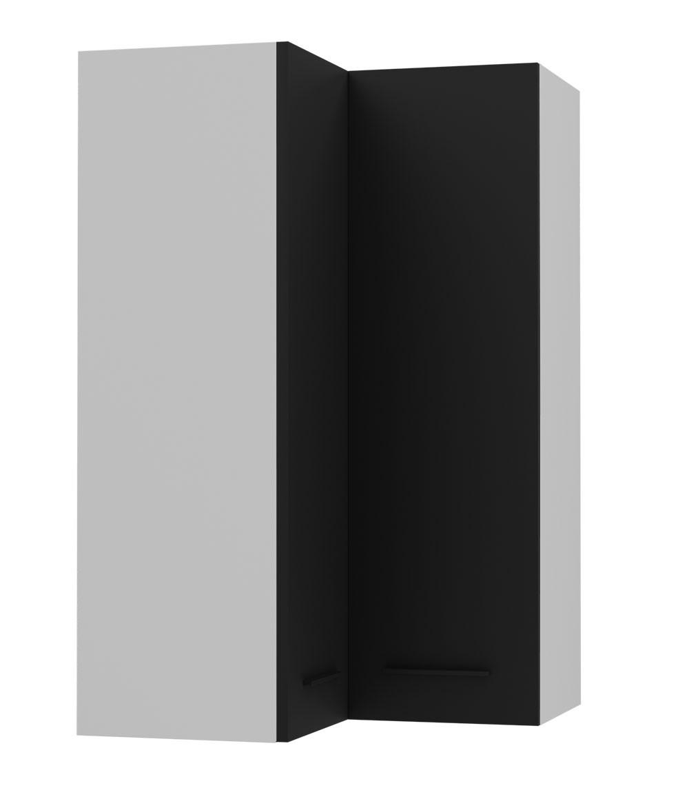 ECKHÄNGESCHRANK Bonn W14/60 weiß / schwarz matt 60 / 60 / 96cm - Schwarz/Weiß, Holz/Holzwerkstoff (60/96/60cm) - Feldmann-Wohnen