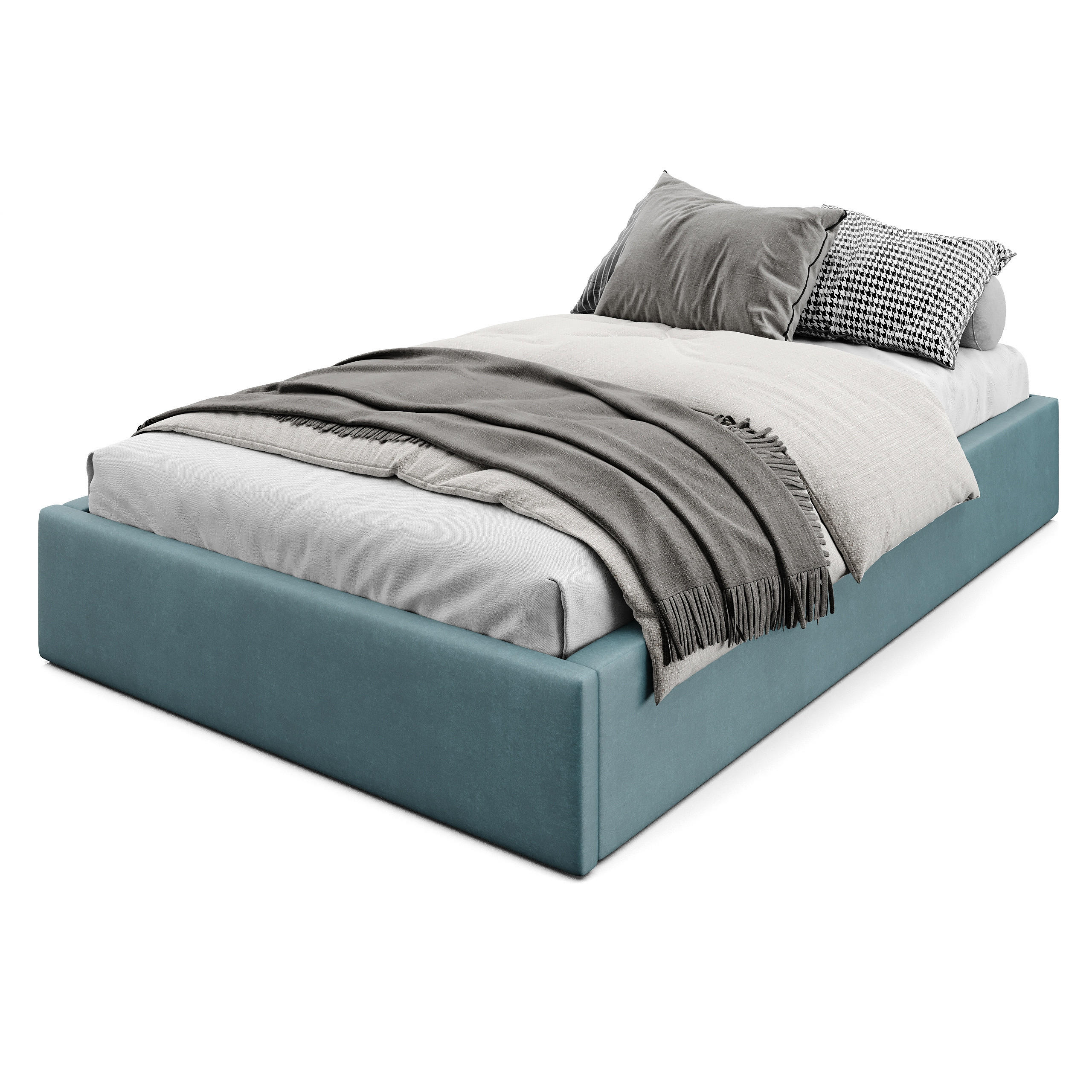 POLSTERBETT 120x200cm Bett mit Stauraum Lattenrost Meerfarbe - Blau, Holz/Holzwerkstoff (120/200cm) - Muralo