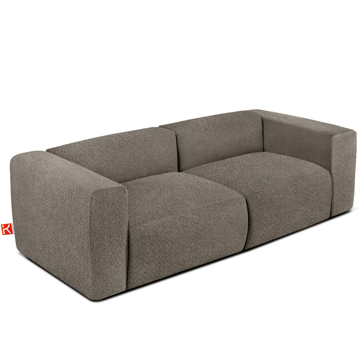 2,5-SITZER SOFA BUFFO, kühles Braun - Braun, Holz/Holzwerkstoff (250/73/96cm) - KONSIMO®