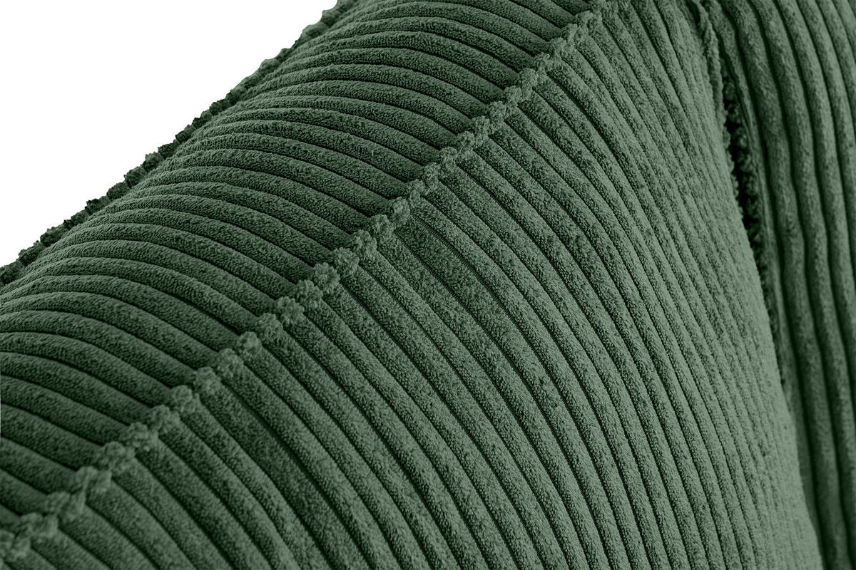 2-SITZER-SOFA INVIA Klassische-Stil mit Armlehnen, Feinkord-Stoff, Dunkelgrün - Dunkelgrün/Schwarz, Textil (164/87/98cm) - KONSIMO®