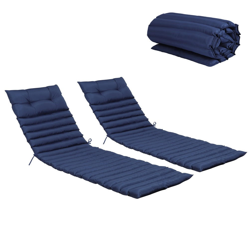 LIEGESTUHLAUFLAGE Marineblau 2er-Set - Blau, Kunststoff (64/2.3/190cm)