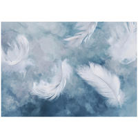 FOTOTAPETE Federn Abstrakt Blau 150x105 cm - Multicolor, Papier (150/105cm) - Wallarena