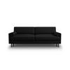 AUSKLAPPBARES-SOFA mit Bettkasten Scott aus strukturiertem Stoff schwarz 3 Sitzplätze - Schwarz, Textil (97/87/212cm) - Micadoni