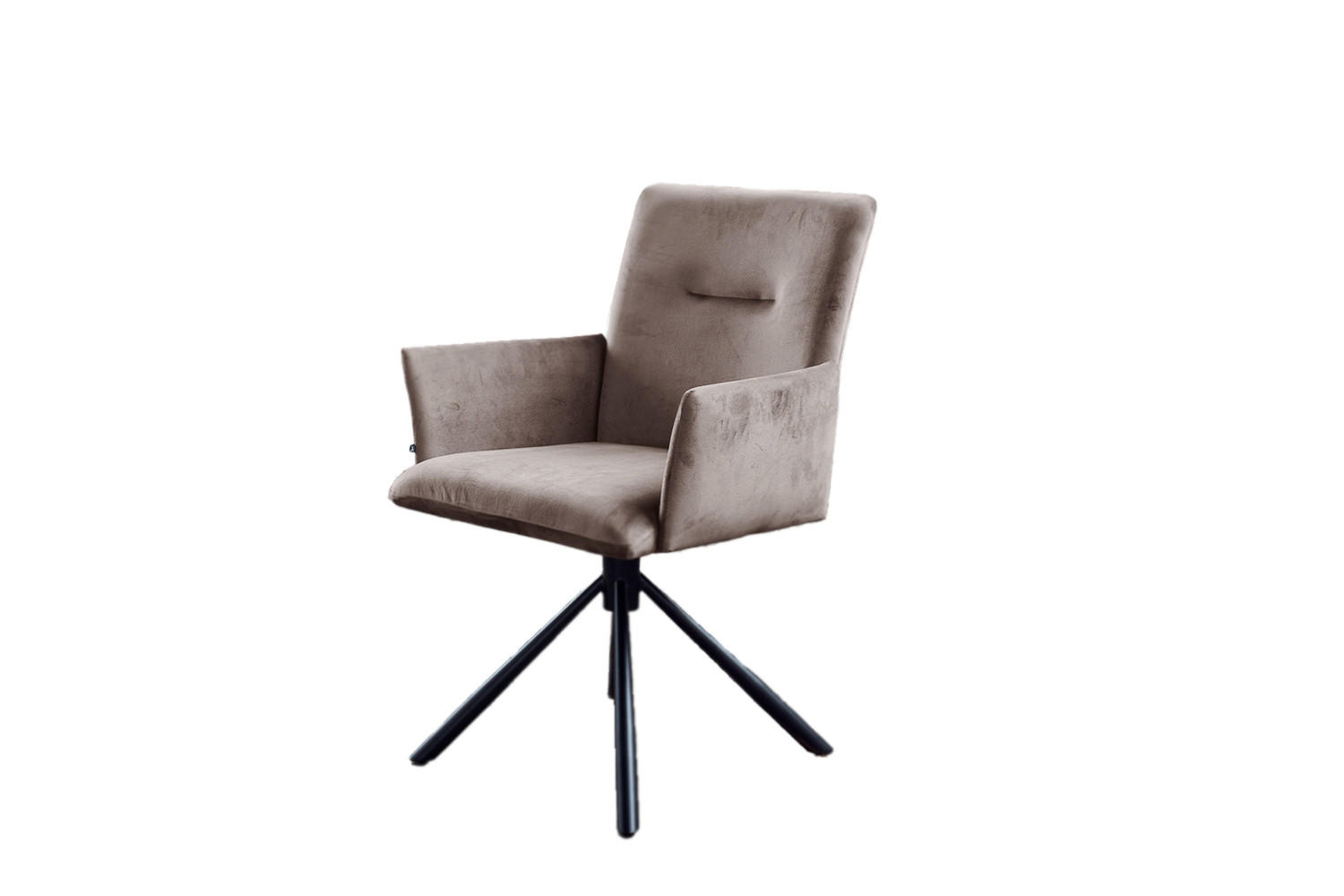 ESSZIMMERSTUHL KYRA Taupe Velvet - Taupe/Schwarz, Kunststoff/Textil (64/88/61cm) - KAWOLA