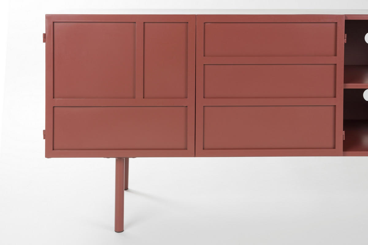 BEISTELLTISCH Davis - Rot - 36/160/58 cm - Rot, Metall (36/160/58cm)