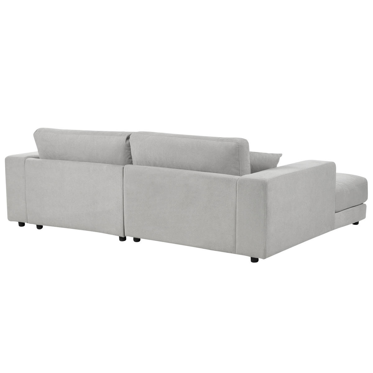 3-SITZER-ECKSOFA hellgrau linksseitig Lofoten - Schwarz/Grau, Textil (250/190cm) - Beliani