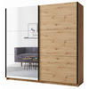 SCHWEBETÜRENSCHRANK Arsala artisan eiche 150 cm / 62 cm / 207 cm - Dunkelbraun/Weiß, Holz/Holzwerkstoff (151/207/62cm) - Feldmann-Wohnen