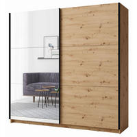 SCHWEBETÜRENSCHRANK Arsala artisan eiche 150 cm / 62 cm / 207 cm - Dunkelbraun/Weiß, Holz/Holzwerkstoff (151/207/62cm) - Feldmann-Wohnen