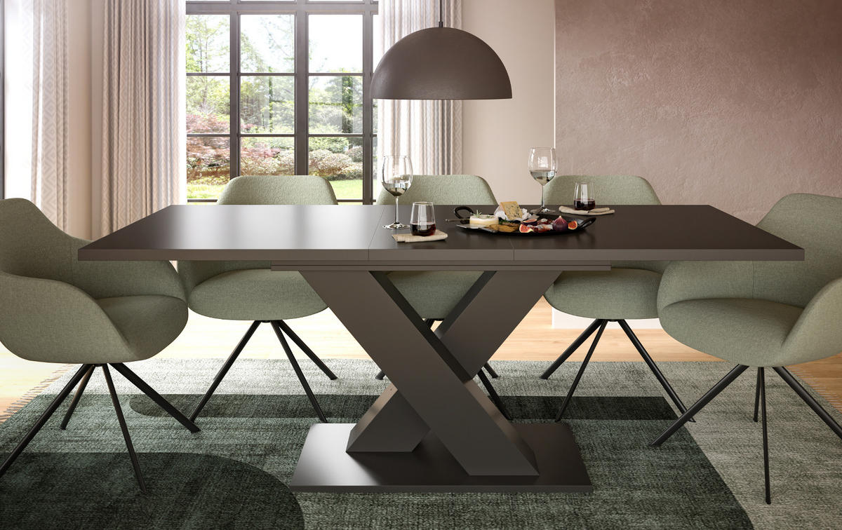 ESSTISCH grau 150 - 190 cm, Küchentisch ausziehbar - Grau, Holz/Holzwerkstoff (150/90/76cm) - Inn.Furn