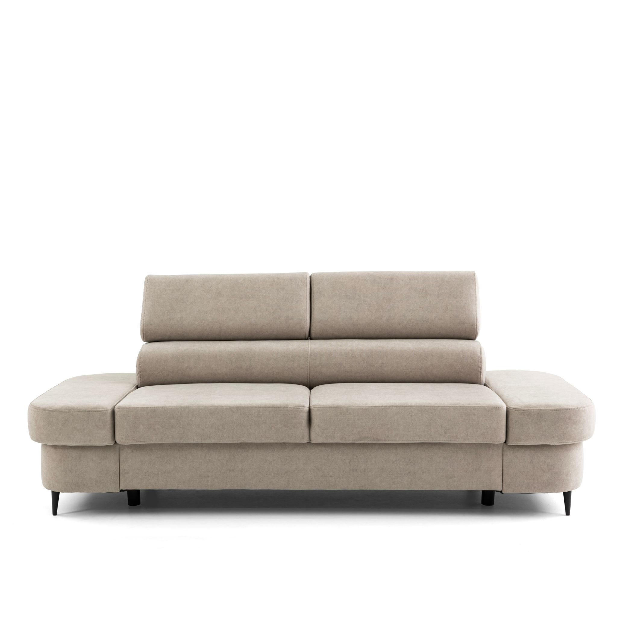 2-SITZER Sofa PRIAM 206 cm Velours Creme - Creme/Schwarz, Holz/Textil (206/95/102cm) - Muffo