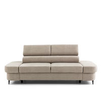 2-SITZER Sofa PRIAM 206 cm Velours Creme - Creme/Schwarz, Holz/Textil (206/95/102cm) - Muffo