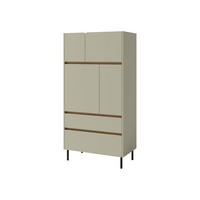 KOMBIKOMMODE Luca LC05 - Schwarz/Grün, Holzwerkstoff/Metall (80/165/40cm) - MIRJAN24