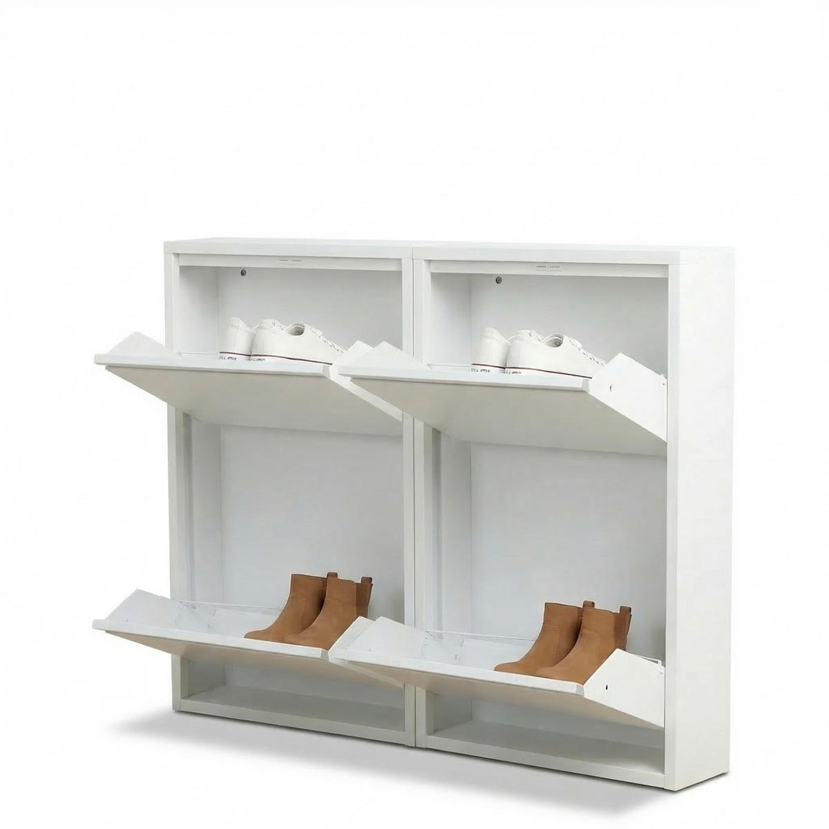 SCHUHSCHRANK Pisa Weiß 100/16/73 cm - Weiß, Metall (100/73/16cm) - ebuy24