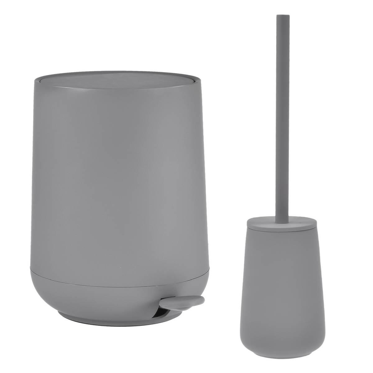 BAD ACCESSOIRES SET Nova ONE 2tlg. grey (grau) - Grau, Kunststoff (23/29/23cm) - Zone Denmark