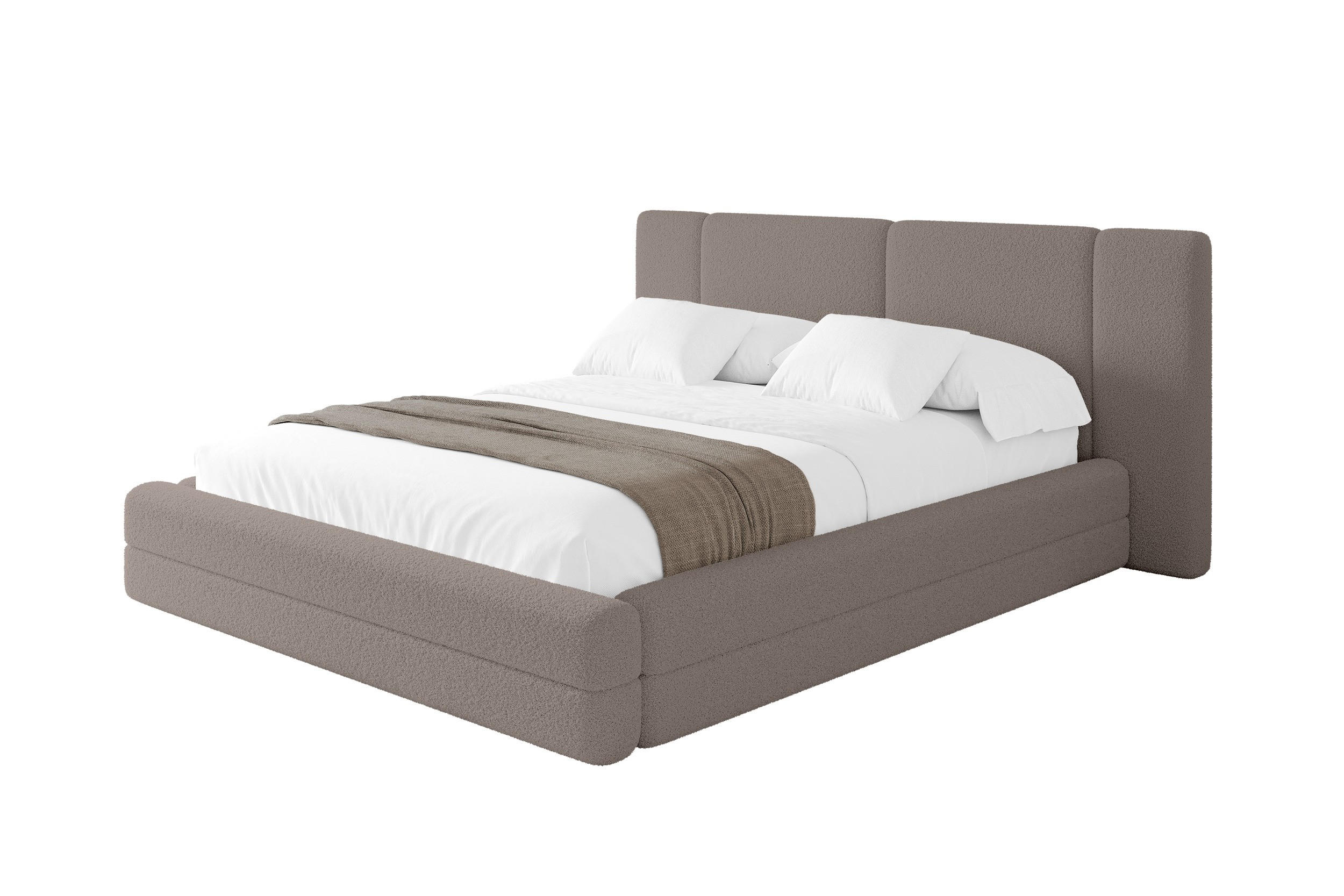 POLSTERBETT mit Bettkasten und Lattenrost, Bett mit Matratze H3/H4 - TEVO 140x200 Braun - Braun, Holzwerkstoff/Textil (140/200cm) - ALTDECOR
