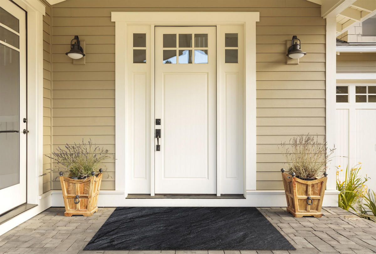 FUSSMATTE 150 x 100 cm Vulkanstein - Schieferfarben, Textil (150/100cm) - TULUP