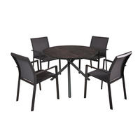 GARTEN-SITZGRUPPE Helga 5-teilig Gartenmöbel-Set - Schwarz, Kunststoff - DELUKE