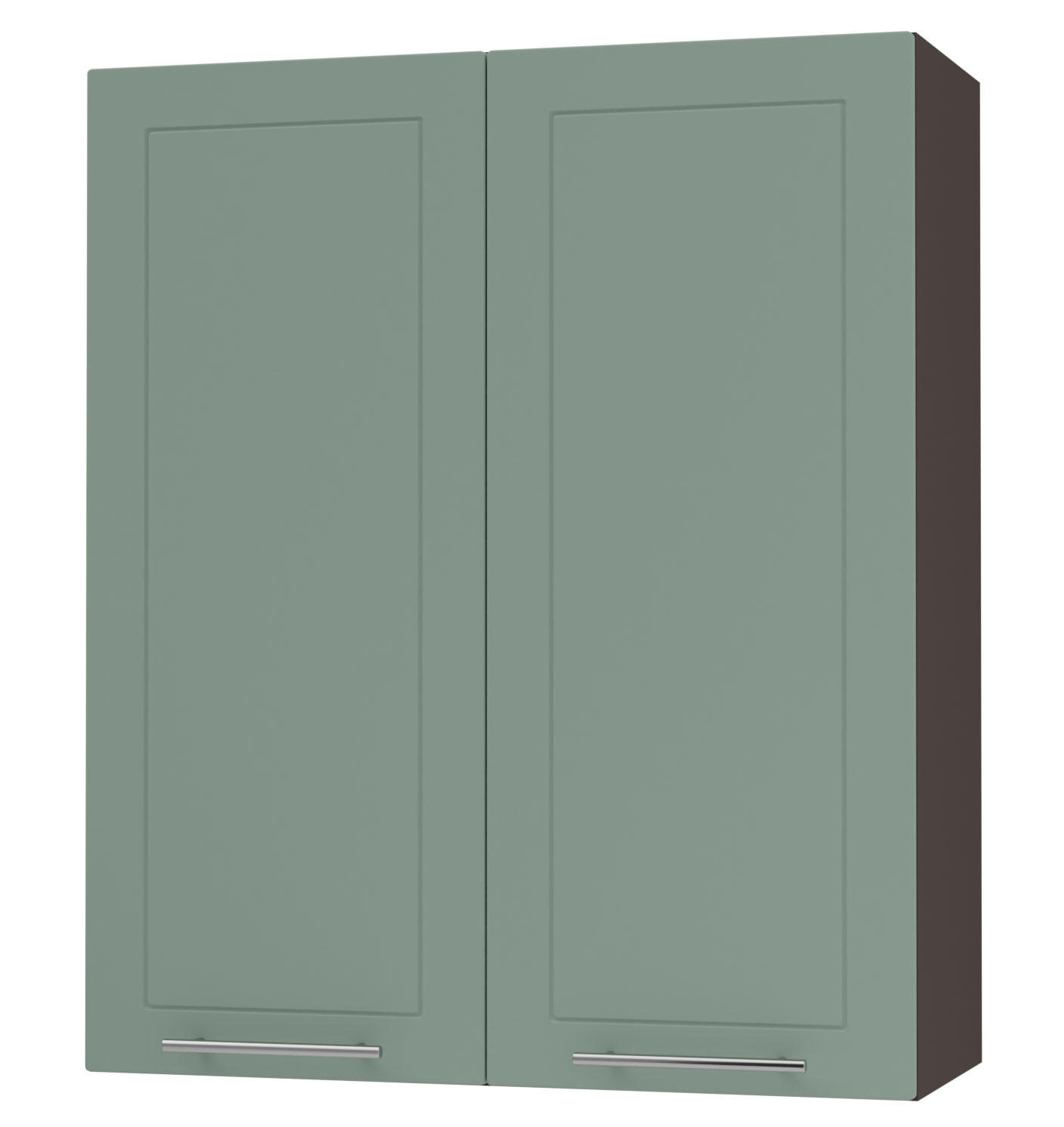 KÜCHENHÄNGESCHRANK Kvantum W4/80 Mint Matt / Lava Matt 80 / 32,5 / 96cm - Dunkelgrau/Mintgrün, Holz/Holzwerkstoff (80/96/32.5cm) - Feldmann-Wohnen