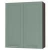KÜCHENHÄNGESCHRANK Kvantum W4/80 Mint Matt / Lava Matt 80 / 32,5 / 96cm - Dunkelgrau/Mintgrün, Holz/Holzwerkstoff (80/96/32.5cm) - Feldmann-Wohnen