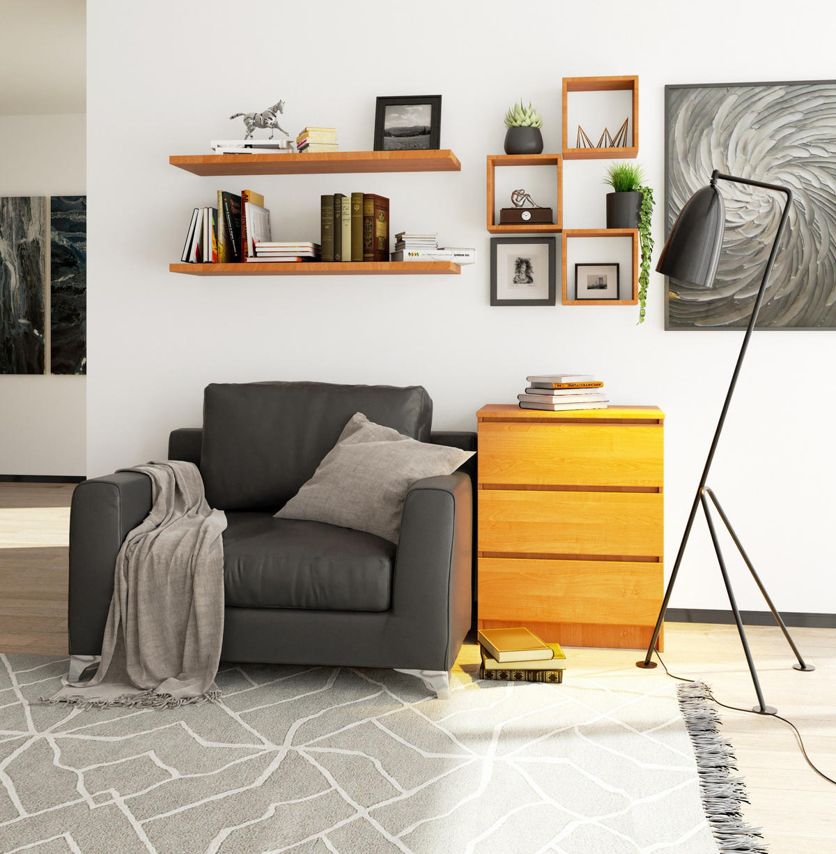 KOMMODE K60, Erle, 60x40x77 cm - Erlefarben, Holz (60/77/40cm) - Milordbikes