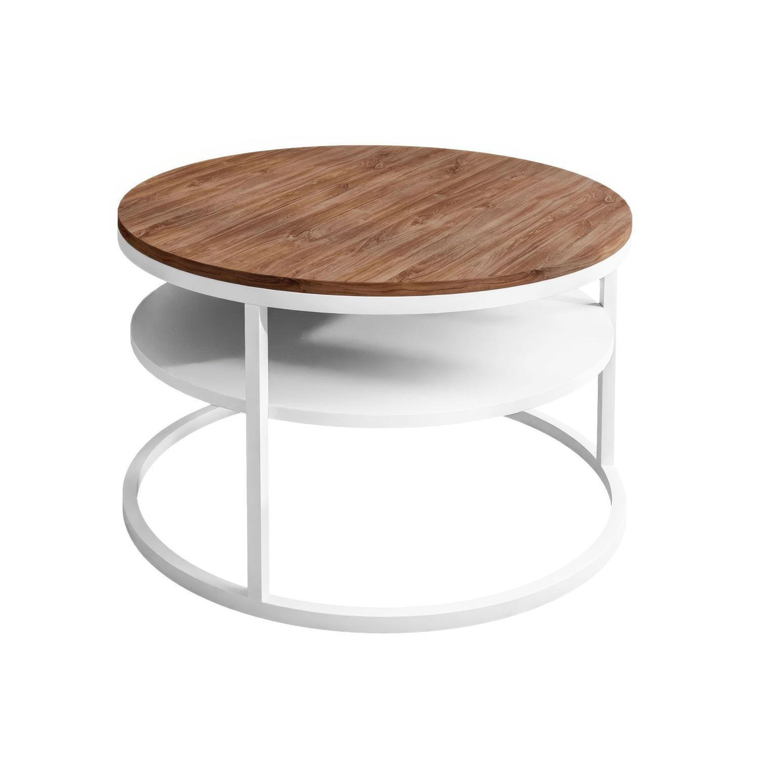 COUCHTISCH CIRI SLIM mit Regal Eichenholz Sterling - Weiß, Holzwerkstoff (60/60/42cm) - Lookway