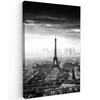 LEINWANDBILD Paris - Skyline - Eiffelturm - Stadt - Wolken Deko Groß 90x140 cm - Dunkelgrau, Textil (90/140cm) - MuchoWow