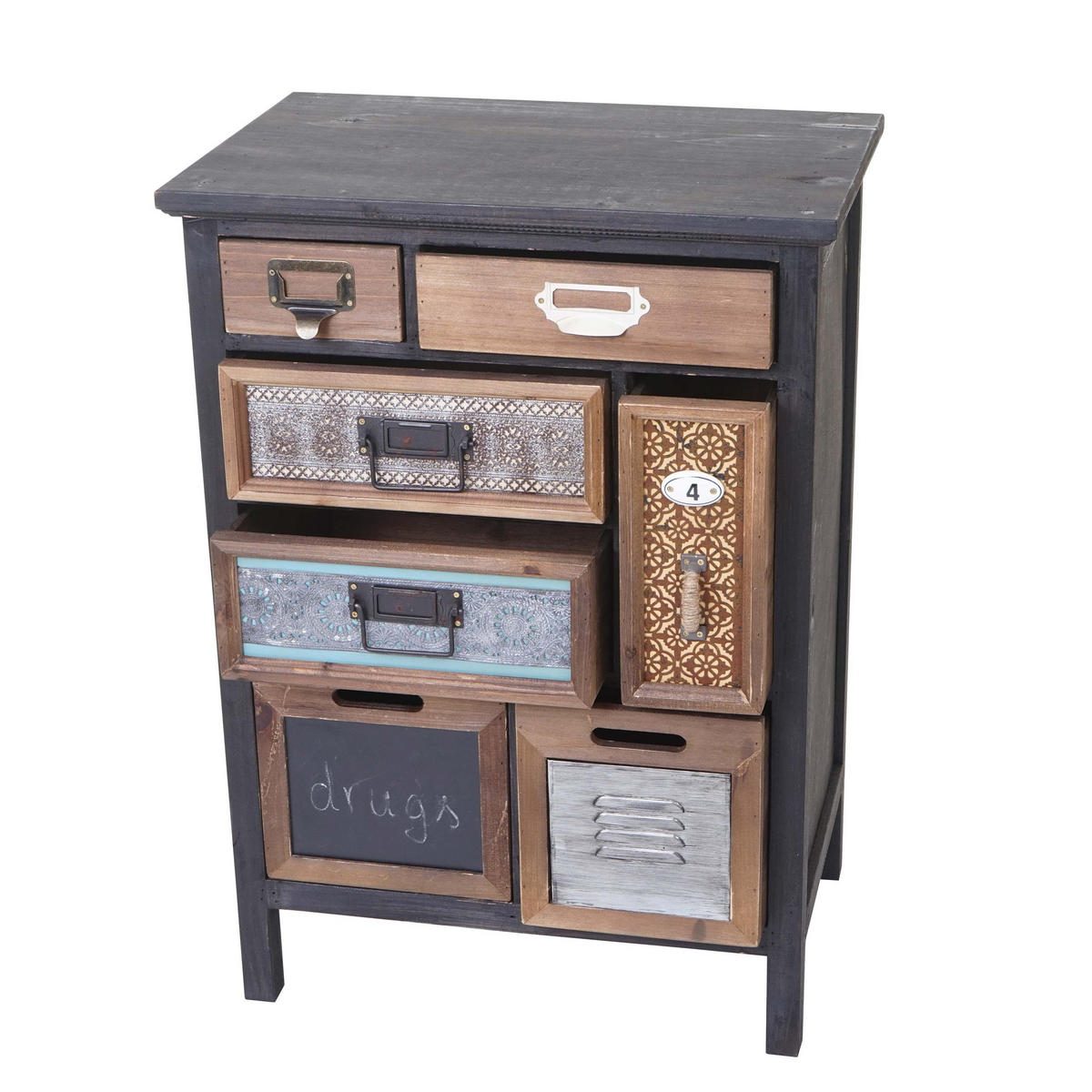 APOTHEKER-SCHRANK Multicolor - Multicolor, Holz (55/78/35cm) - MCW