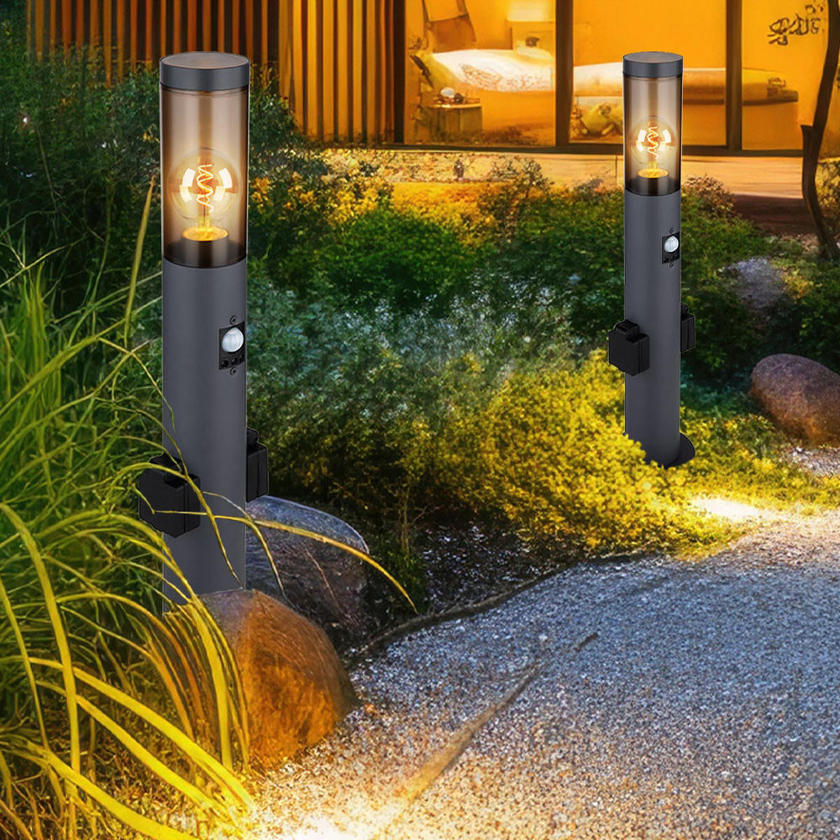 LED AUSSENLEUCHTE BOSTON Anthrazit - Anthrazit, Kunststoff (7.6/7.6/60cm) - Globo Lighting