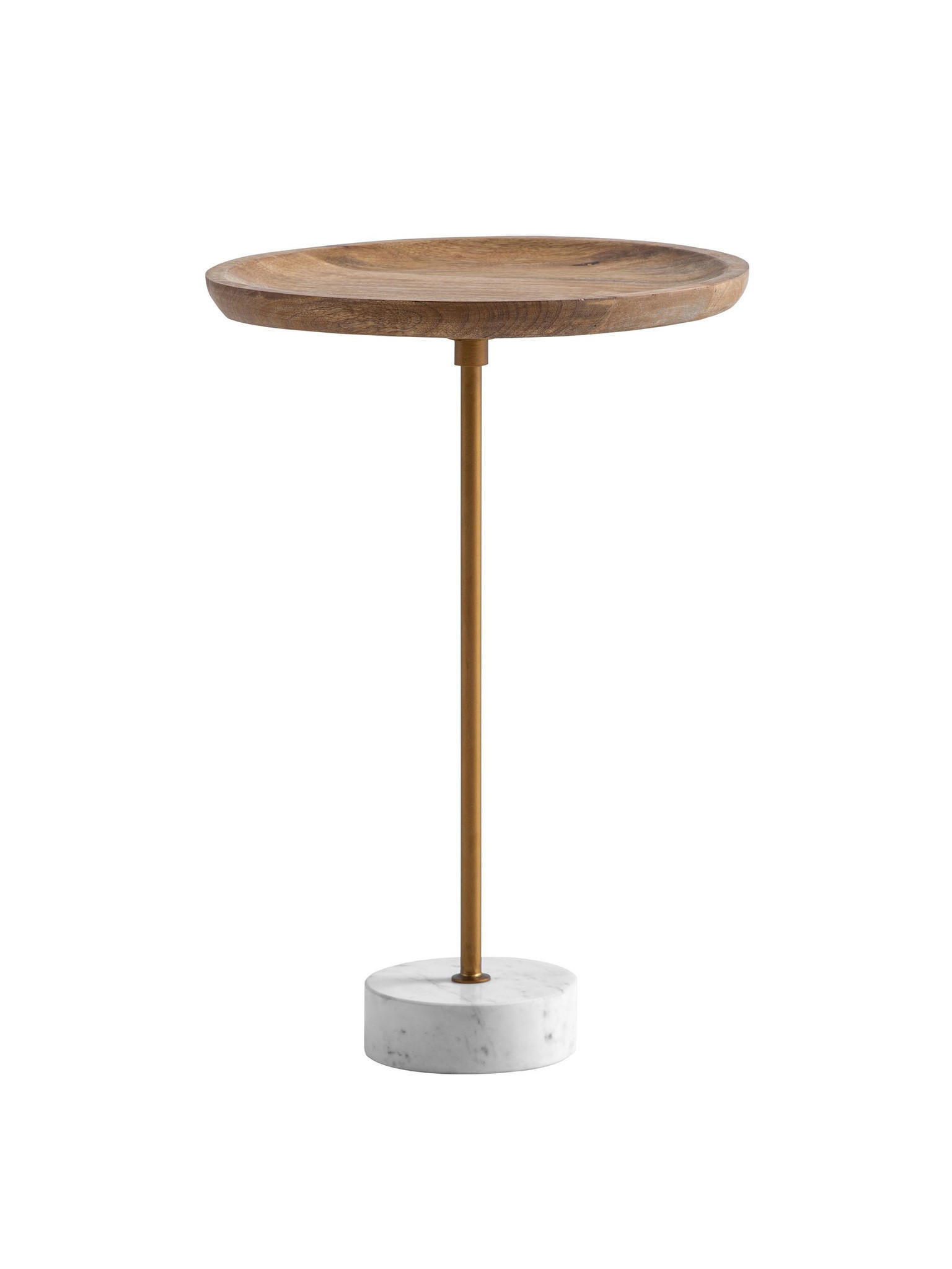 Beistelltisch Mango Massivholz Weiß-Mango Ø 40x55 cm   Kadima