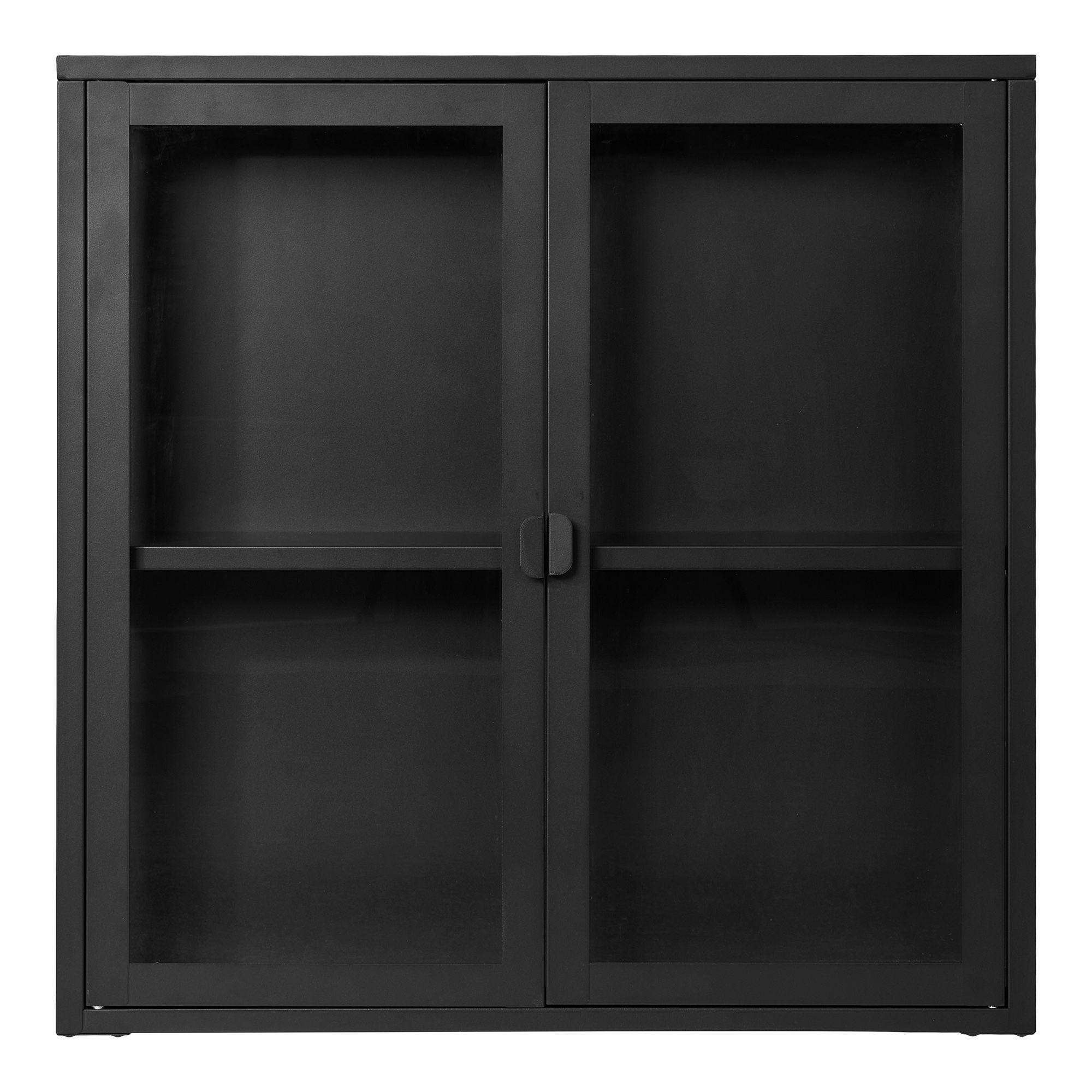 XXXLutz Hängevitrine Schwarz 80x80x18 cm
