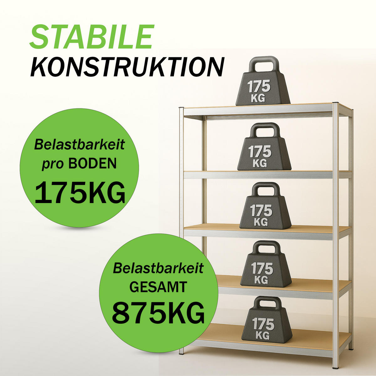 SCHWERLASTREGAL 180x40x90 cm - Silberfarben, Metall (90/180/40cm) - Bestlivings