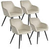 ESSZIMMERSTUHL 4er Set Marilyn,58 x 62 x 82 cm,creme/schwarz - Creme/Schwarz, Textil (58/82/62cm) - tectake
