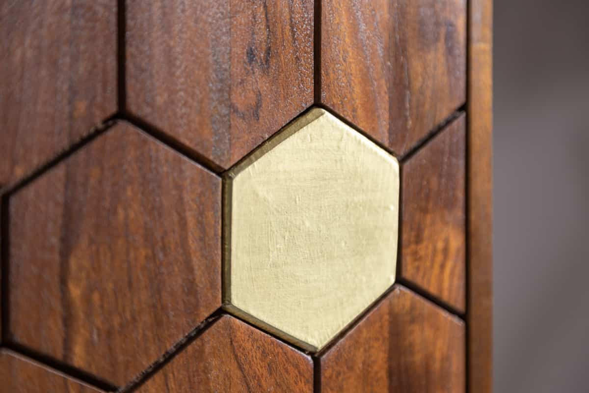 BARSCHRANK MYSTIC LIVING Akazie Braun|Gold 75cm - Goldfarben/Braun, Holz (75/96/46cm) - riess-ambiente