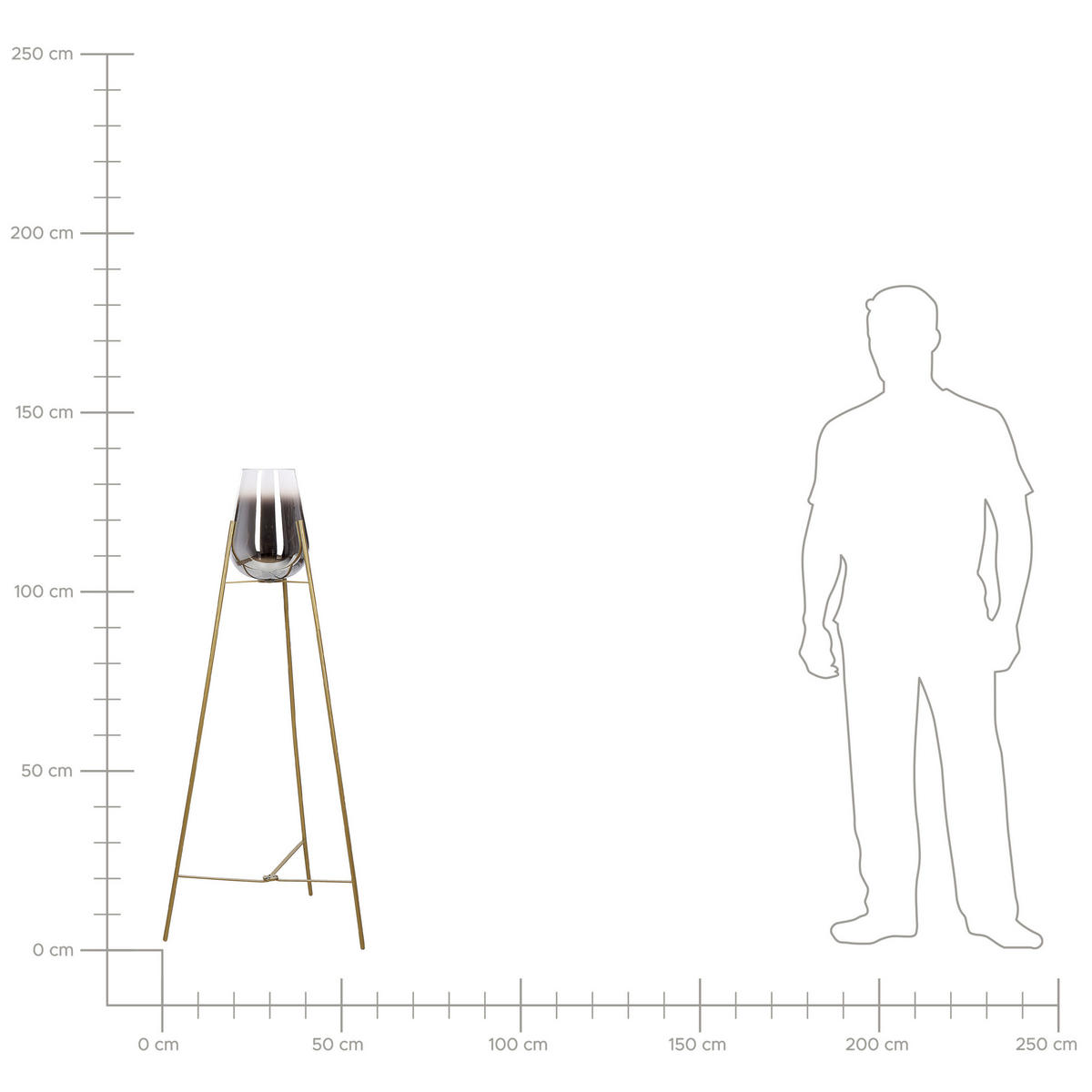 STEHLAMPE Mena 55/55/133 cm - Goldfarben, Metall (55/55/133cm) - Beliani