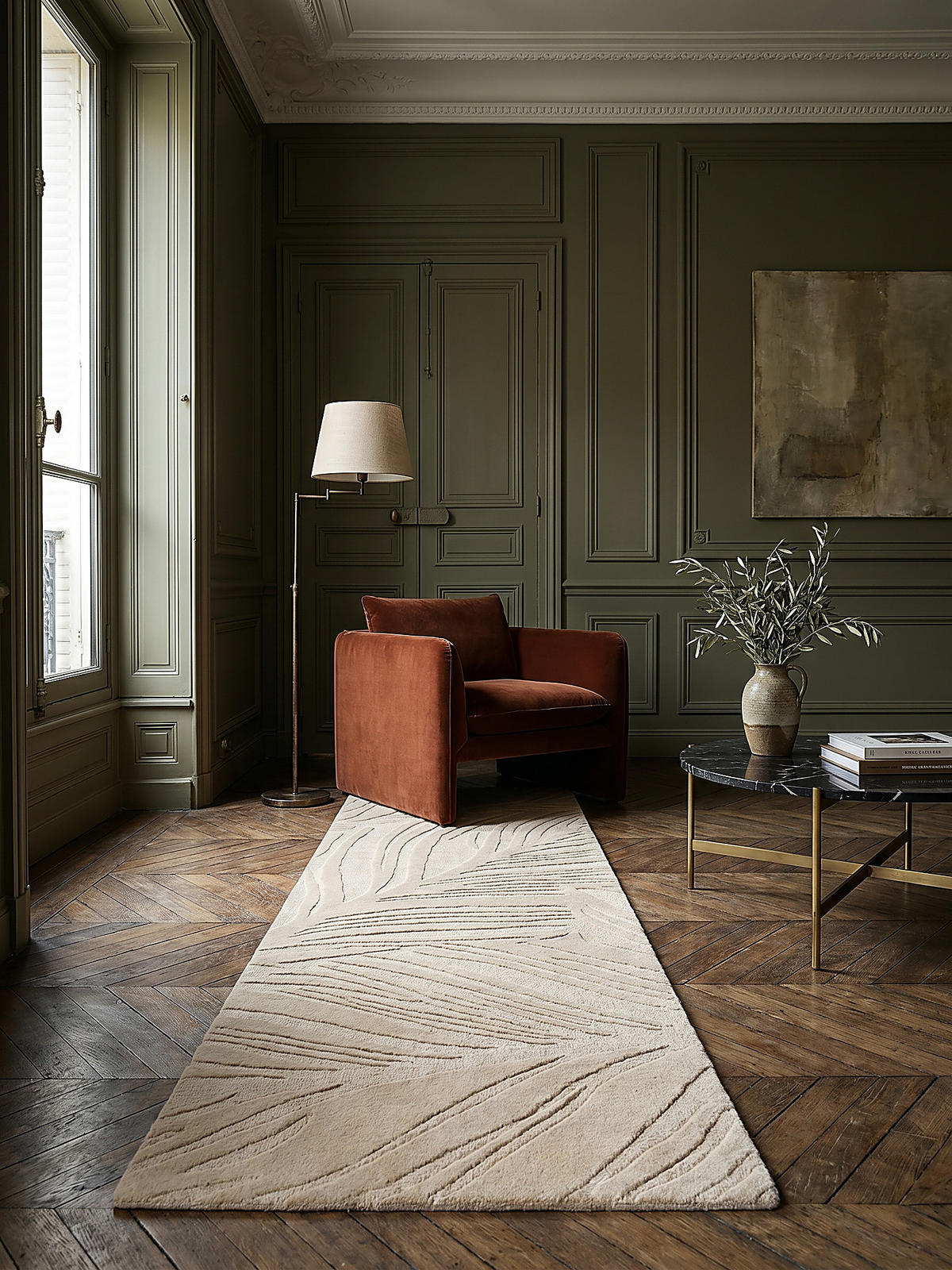 WOLLTEPPICH LEVEN, floral, Beige, 60 x 230 cm - Beige, Textil (60/230cm) - KADIMA DESIGN