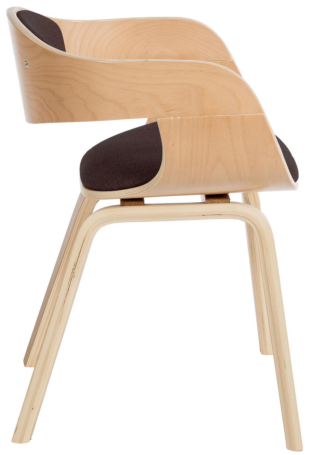 ARMLEHNENSTUHL Stoff Natura/Braun - Eukalyptusholzfarben/Braun, Holz/Textil (49/73/46cm) - CLP