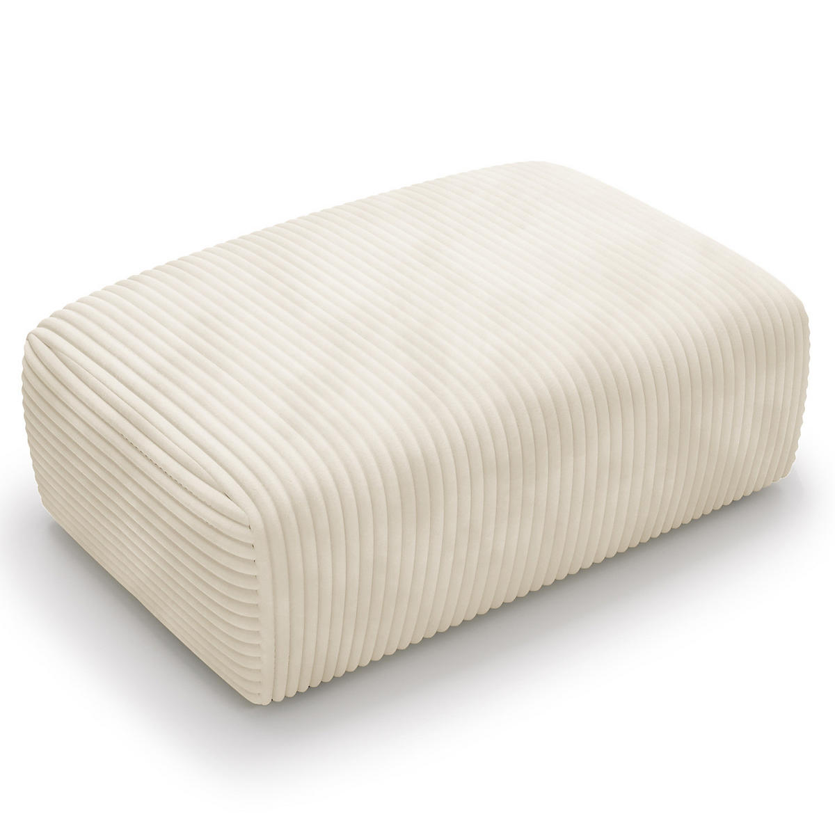 POLSTERHOCKER - Cord - Creme/Schwarz, Kunststoff/Textil (110/40/72cm) - home24