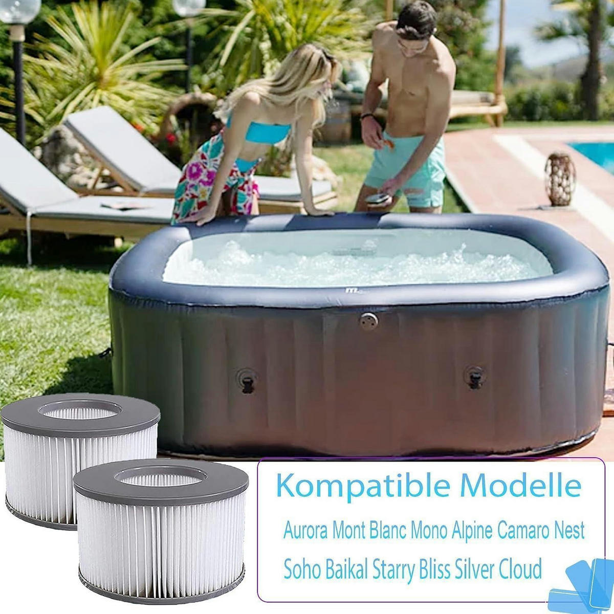 FILTERKARTUSCHEN 6er Set für MSpa Whirlpools ab 2020 - Weiß, Kunststoff (13/22/13cm)